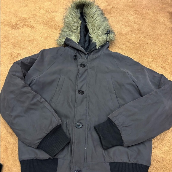 Bluenotes Other - Bluenotes Men's Charcoal Hooded Puffer Jacket